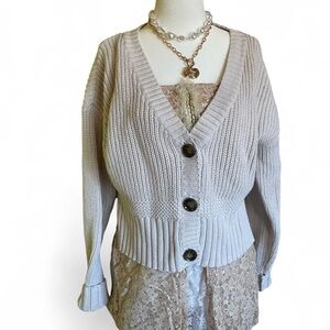 Aeropostale Women's Beige Button-Up Cardigan